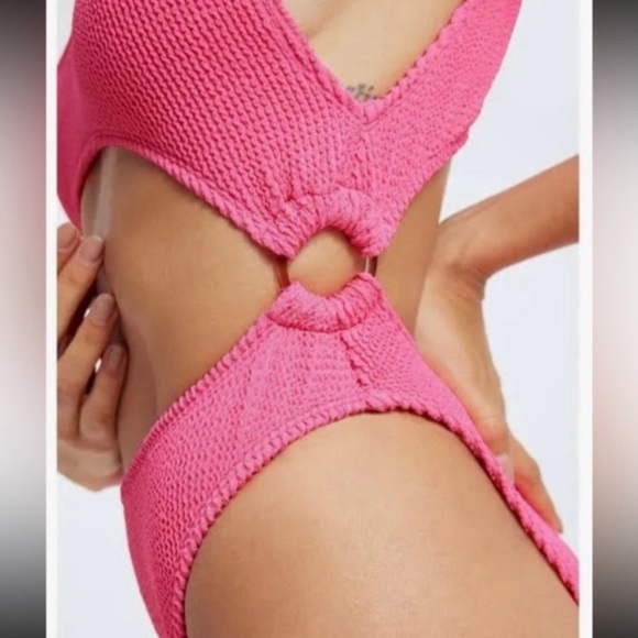 New! Good American always fits monokini hot neon pink nwot 24506 - Picture 3 of 9